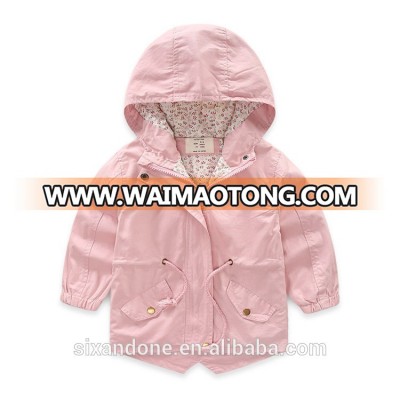 New fashion baby clothes for warm kid clothes wholesale Children Pure color coat